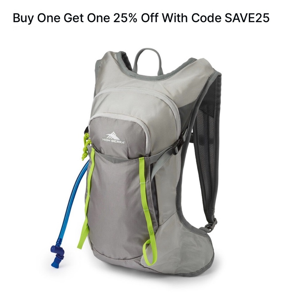 High Sierra Hydrahike 2.0 L Grey/Silver Hiking Backpack NWOT